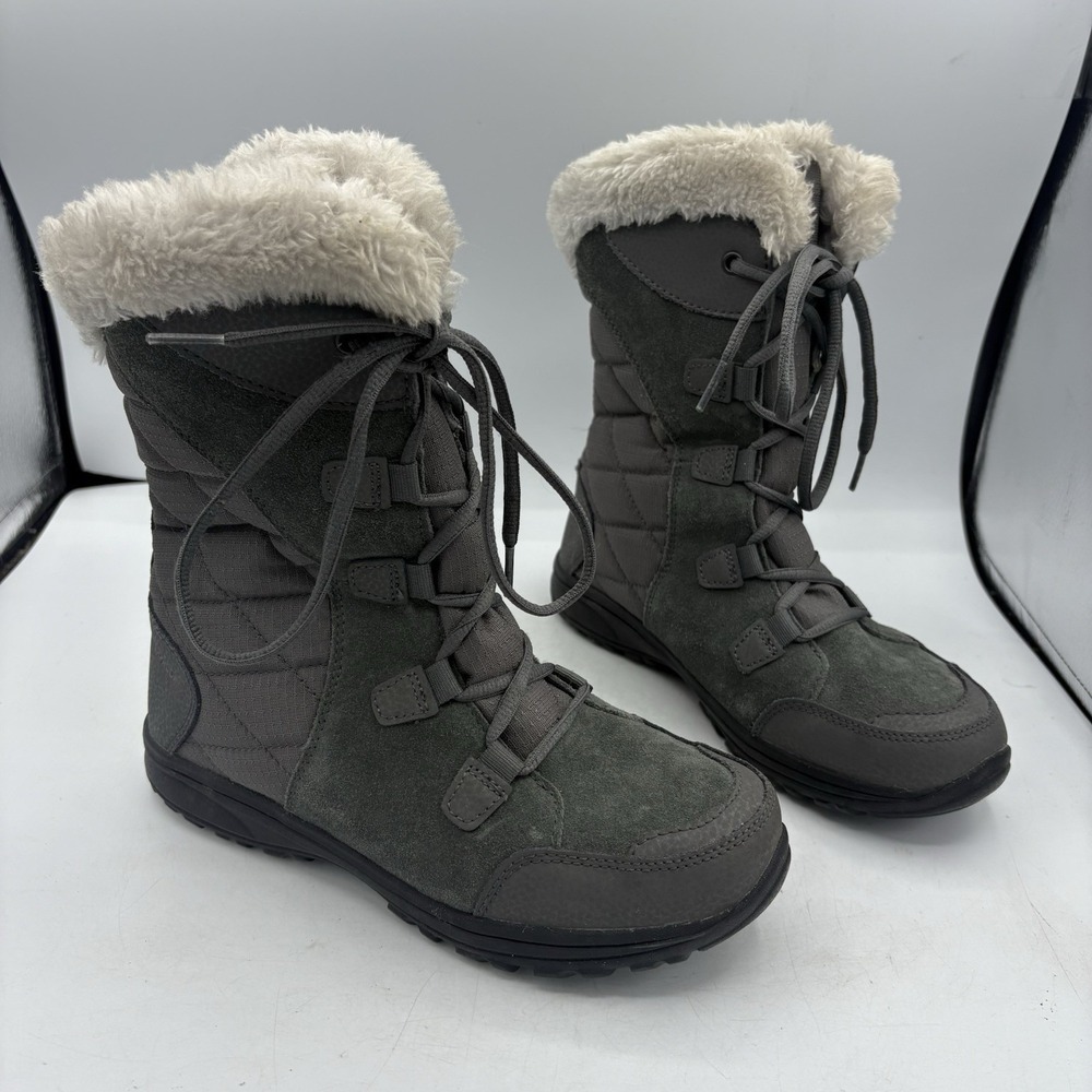 Columbia Boots Womens Size 6 Ice Maiden II Waterproof Insulated Winter Snow Gray